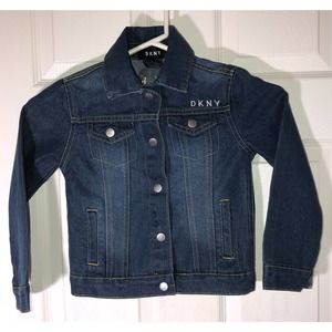 DKNY Denim Youth Jacket Embroidered on Back Size 5